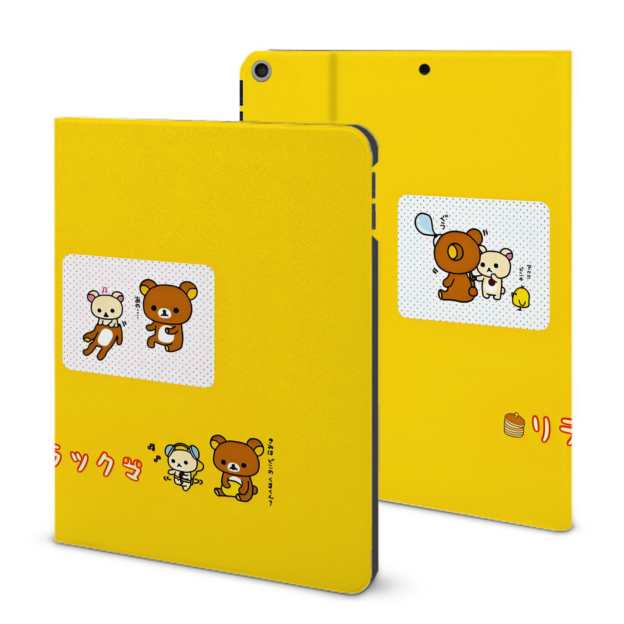 （画像用） リラックマ リラックマ キイロイトリ Rilakkuma Korilakkuma Kiiroitori IPad ケース ブック型 PUレザー TPU 耐衝撃 軽量 薄型 ペン収納なし 全面保護 IPad 各モデル対応